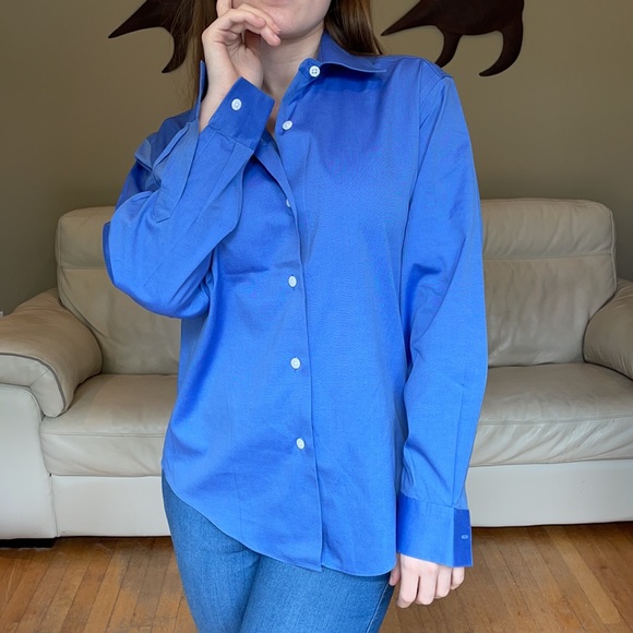 Talbots Blue Wrinkle-Resistant Button Down - Picture 3 of 8